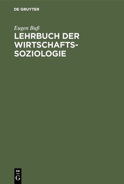 Produktbild: Lehrbuch der Wirtschafts-Soziologie