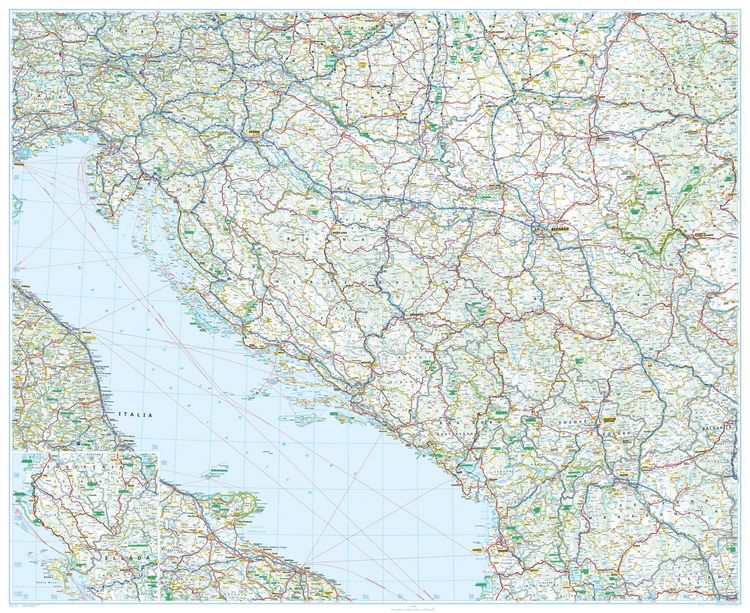 Produktbild: ADAC L&auml;nderkarte Kroatien, Montenegro, Serbien,