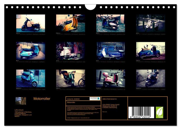 Produktbild: Motorroller (Wandkalender 2026 DIN A4 quer), CALVENDO Monatskalender