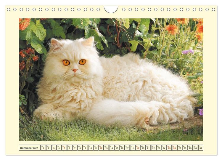 Produktbild: Sch&ouml;ne Katzen. Beliebte Samtpfoten im Garten (Wandkalender 2027 DIN A4 quer), CALVENDO Monatskalender