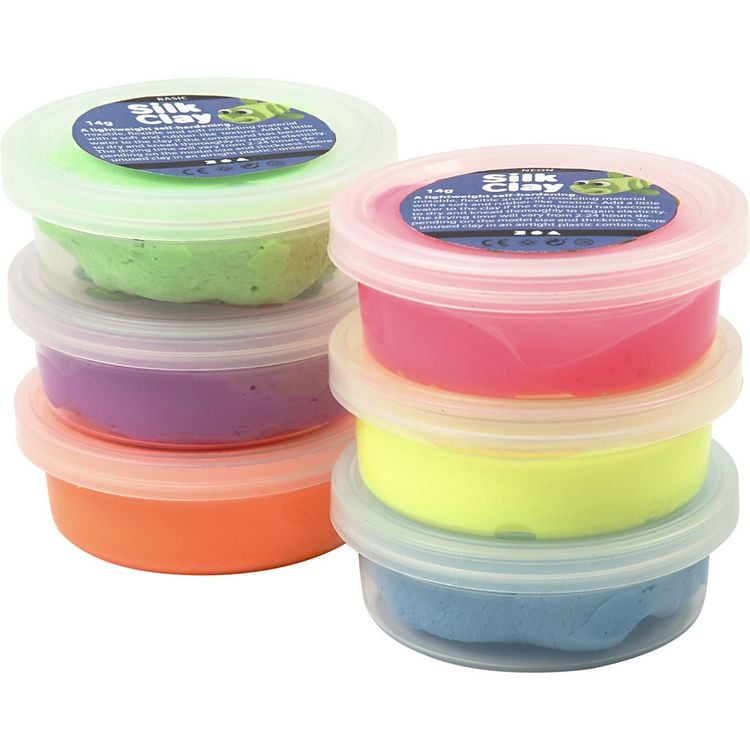 Produktbild: Creativ Company Silk Clay&reg;, Neonfarben, 6x14 g