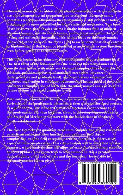 Produktbild: Thermodynamics, Statistical Mechanics, and Black Hole Entropy