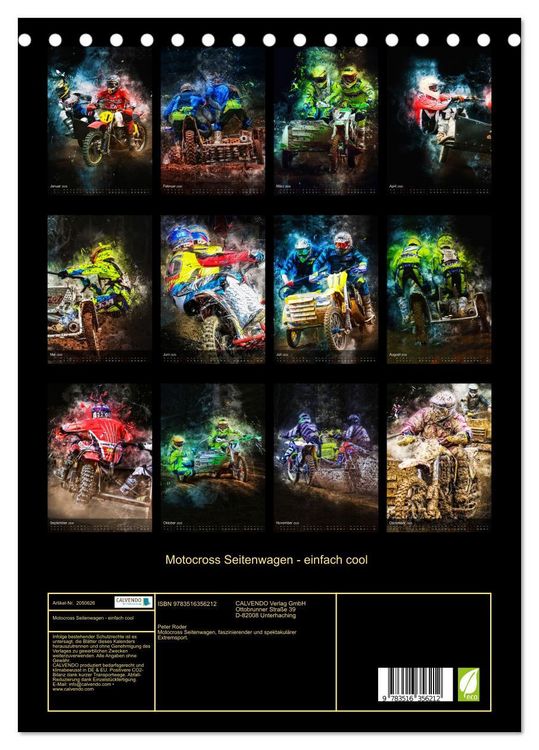 Produktbild: Motocross Seitenwagen - einfach cool (Tischkalender 2026 DIN A5 hoch), CALVENDO Monatskalender