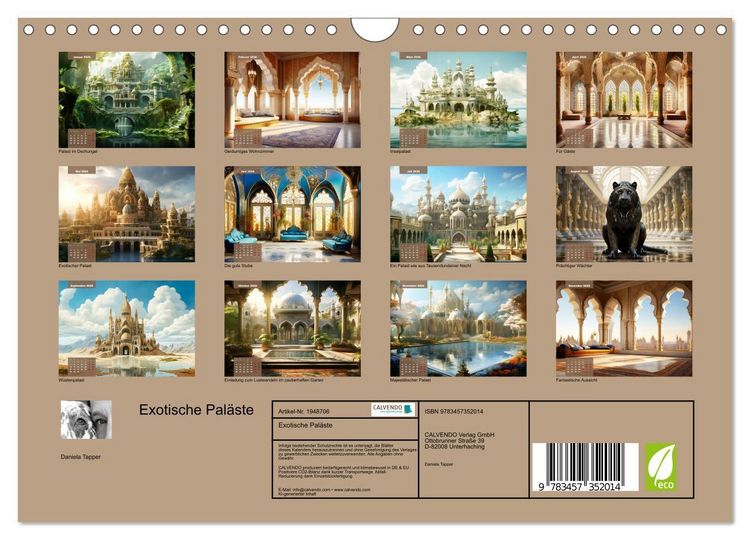 Produktbild: Exotische Pal&auml;ste (Wandkalender 2026 DIN A4 quer), CALVENDO Monatskalender