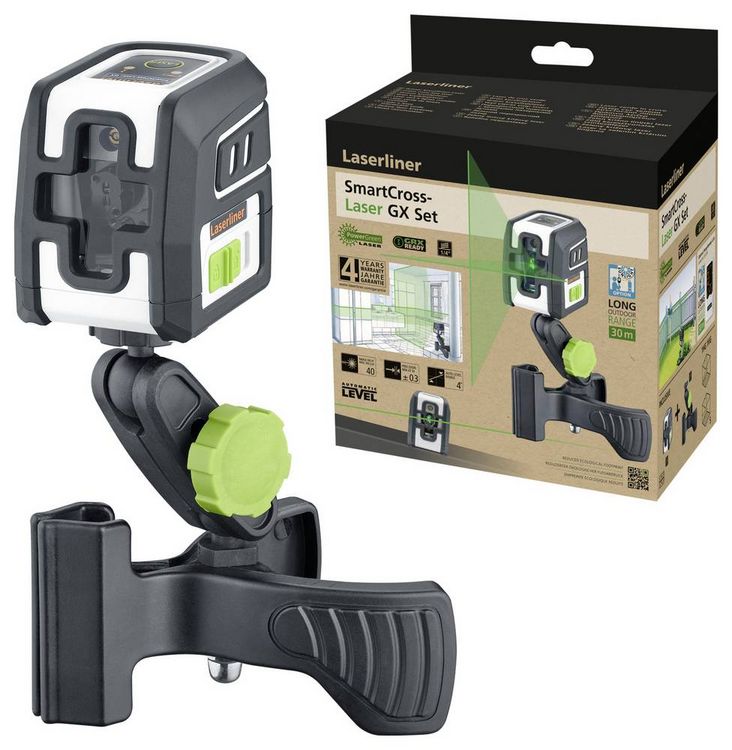 Produktbild: Laserliner SmartCross-Laser GX Set Kreuzlinienlaser Reichweite (max.): 40m