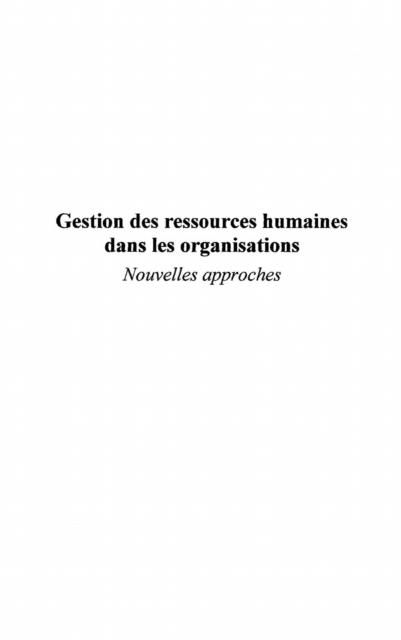 Produktbild: Gestion des ressources humaines dans les