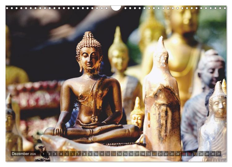 Produktbild: Buddhas tief im Fels (Wandkalender 2026 DIN A3 quer), CALVENDO Monatskalender