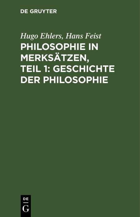 Produktbild: Philosophie in Merks&auml;tzen, Teil 1: Geschichte der Philosophie