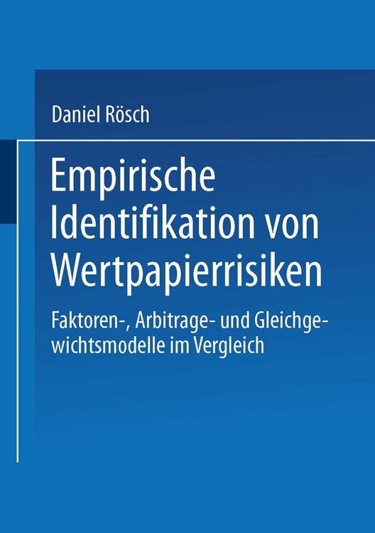 Produktbild: Empirische Identifikation von Wertpapierrisiken