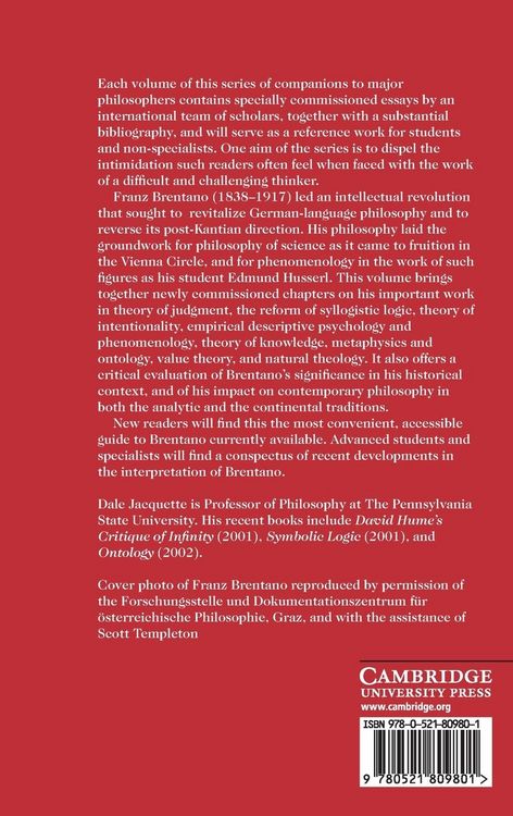Produktbild: The Cambridge Companion to Brentano