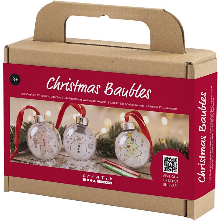 Produktbild: Creativ Company DIY Sets Dekoartikel Mini Kreativ Set Weihnachtskugeln, Zeichnungen, Kreativ Box