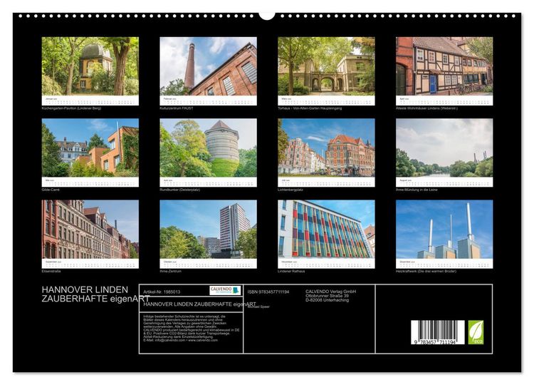 Produktbild: HANNOVER LINDEN ZAUBERHAFTE eigenART (hochwertiger Premium Wandkalender 2026 DIN A2 quer), Kunstdruck in Hochglanz