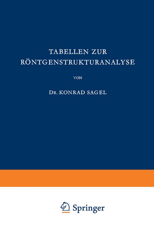 Produktbild: Tabellen zur R&ouml;ntgenstrukturanalyse