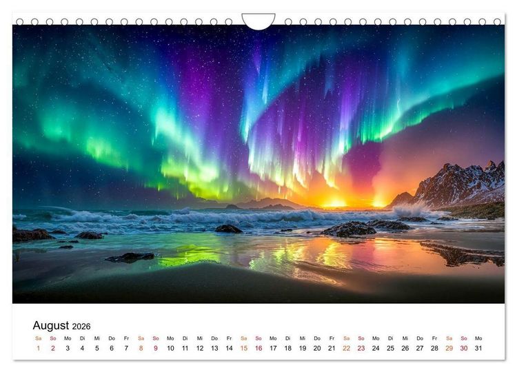 Produktbild: Aurora Borealis - Polarlicht Nordlicht (Wandkalender 2026 DIN A4 quer), CALVENDO Monatskalender
