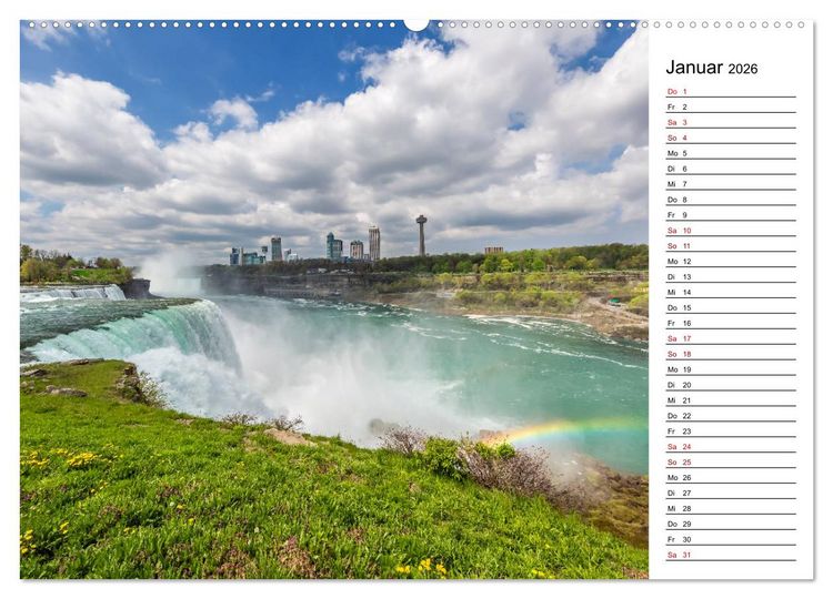 Produktbild: NIAGARAF&Auml;LLE Idyllische Impressionen bei Tag und Nacht (Wandkalender 2026 DIN A2 quer), CALVENDO Monatskalender