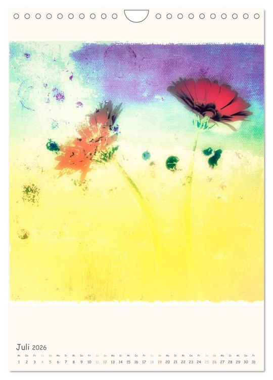 Produktbild: Blumige Fotomalerei (Wandkalender 2026 DIN A4 hoch), CALVENDO Monatskalender