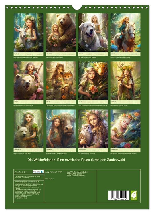 Produktbild: Die Waldm&auml;dchen. Eine mystische Reise durch den Zauberwald (Wandkalender 2026 DIN A3 hoch), CALVENDO Monatskalender