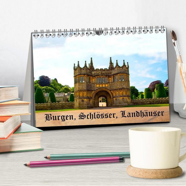 Produktbild: Burgen, Schl&ouml;sser, Landh&auml;user (Tischkalender 2026 DIN A5 quer), CALVENDO Monatskalender