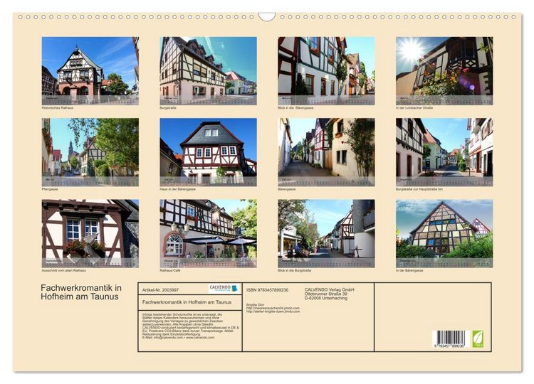 Produktbild: Fachwerkromantik in Hofheim am Taunus (Wandkalender 2026 DIN A2 quer), CALVENDO Monatskalender