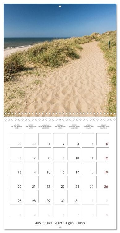 Produktbild: L&rsquo;Allemagne du Nord &ndash; Dunes, vent et la vaste mer (Calendrier mural carr&eacute; 2026 30x30 cm) Calendrier double avec une page pour vos prises de notes