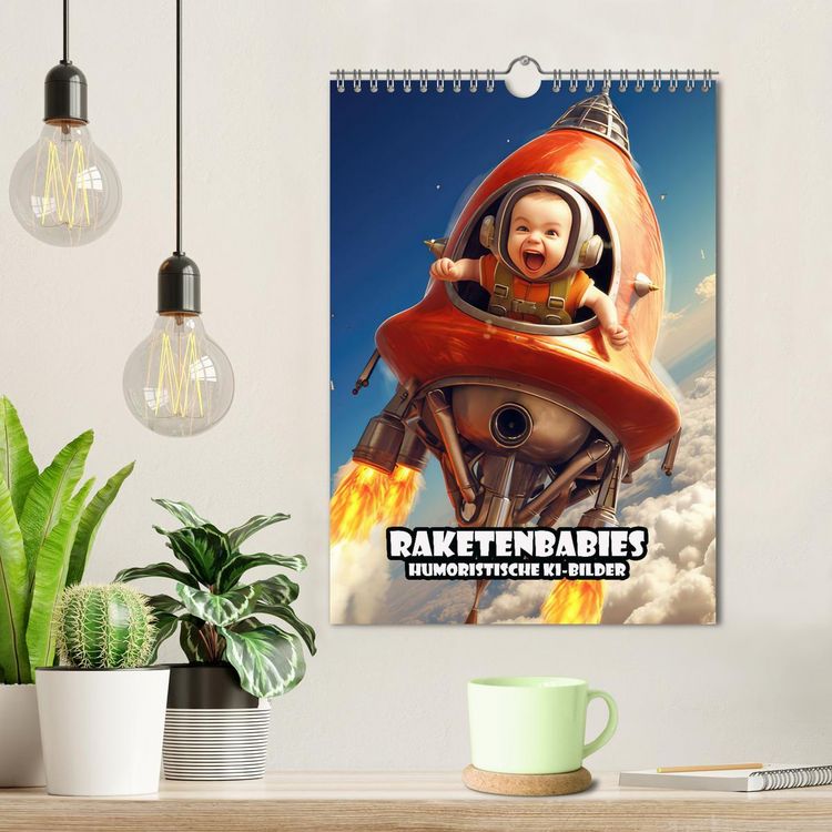 Produktbild: Raketenbabies - Humoristische KI-Bilder (Wandkalender 2026 DIN A4 hoch), CALVENDO Monatskalender