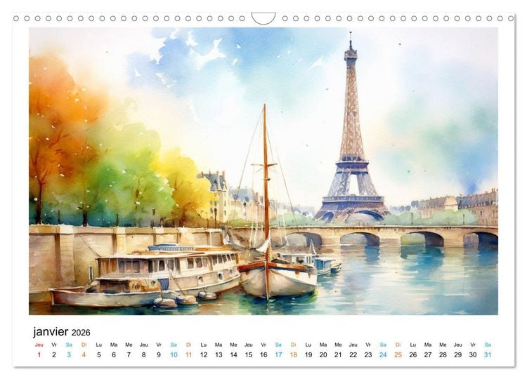 Produktbild: &Eacute;difices c&eacute;l&egrave;bres, autour du monde (Calendrier mural 2026 DIN A3 vertical), CALVENDO calendrier mensuel