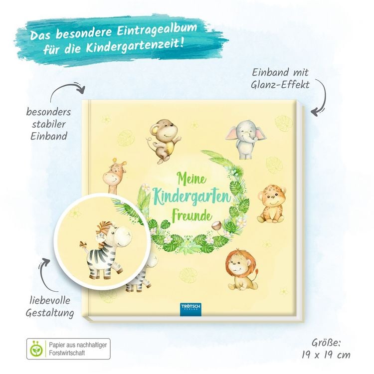 Produktbild: Tr&ouml;tsch Eintragalbum Meine Kindergartenfreunde Dschungeltiere