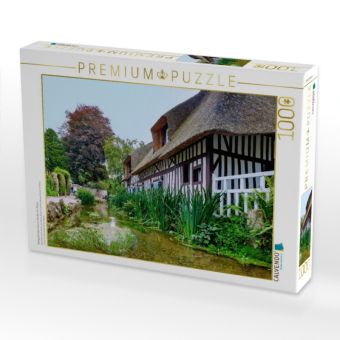Produktbild: CALVENDO Puzzle Reetgedecktes Haus in Veules-les-Roses | 1000 Teile Lege-Gr&ouml;&szlig;e 64x48cm Foto-Puzzle f&uuml;r gl&uuml;ckliche Stunden