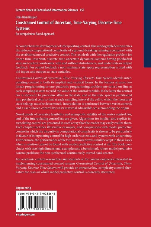 Produktbild: Constrained Control of Uncertain, Time-Varying, Discrete-Time Systems