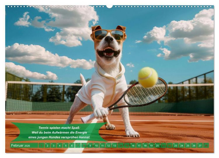 Produktbild: Der tierisch lustige Tennis-Kalender (Wandkalender 2026 DIN A2 quer), CALVENDO Monatskalender