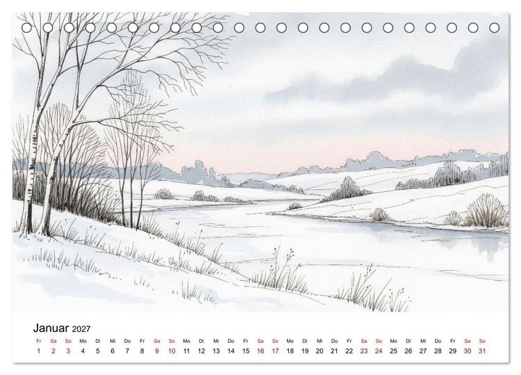 Produktbild: Einfach sch&ouml;n - Natur im Wandel der Jahreszeiten (Tischkalender 2027 DIN A5 quer), CALVENDO Monatskalender