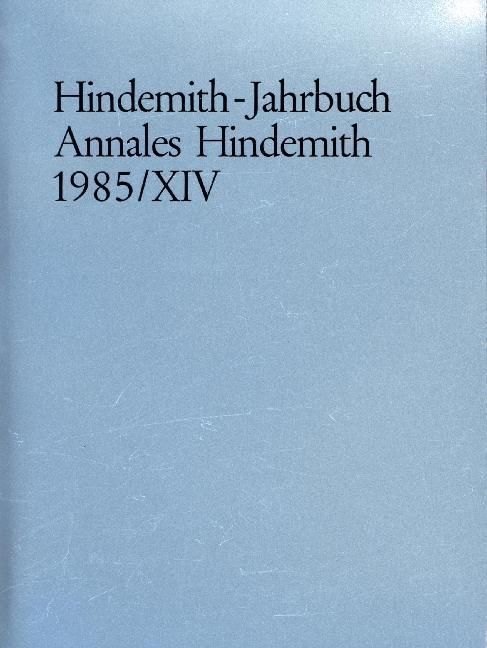 Produktbild: Hindemith-Jahrbuch