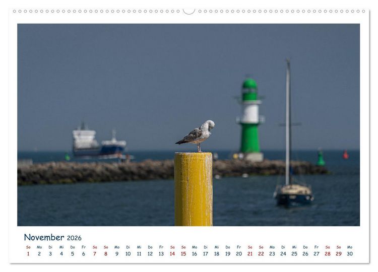 Produktbild: Warnem&uuml;nde an der Ostsee (Wandkalender 2026 DIN A2 quer), CALVENDO Monatskalender