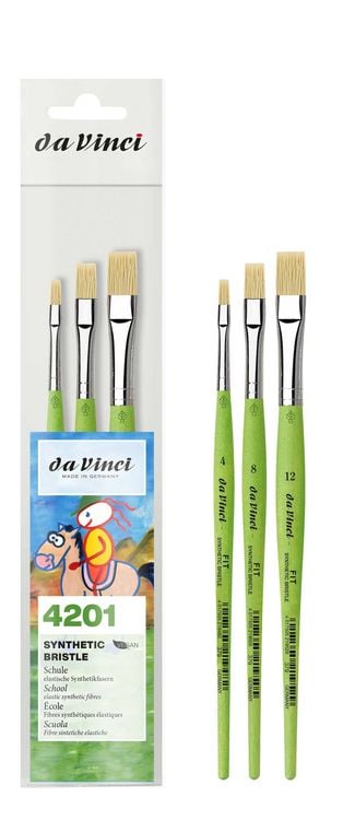 Produktbild: da Vinci Pinselset FIT SYNTHETIC BRISTLE, Borstpinsel, gr&uuml;n, 3er Set
