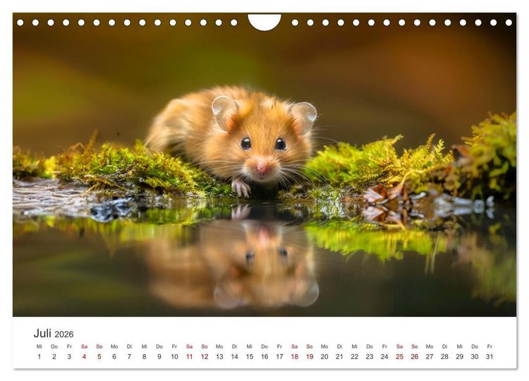 Produktbild: Wild und flauschig - Hamster - Abenteuer in freier Natur (Wandkalender 2026 DIN A4 quer), CALVENDO Monatskalender