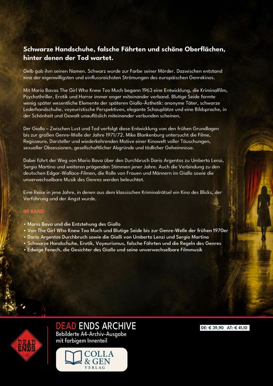 Produktbild: Das Italienische Exploitation-Kino &ndash; Vol. 3: Der Giallo: Zwischen Lust und Tod, Teil 1: 1963&ndash;1971/72 (Dead Ends A4-Archivband)