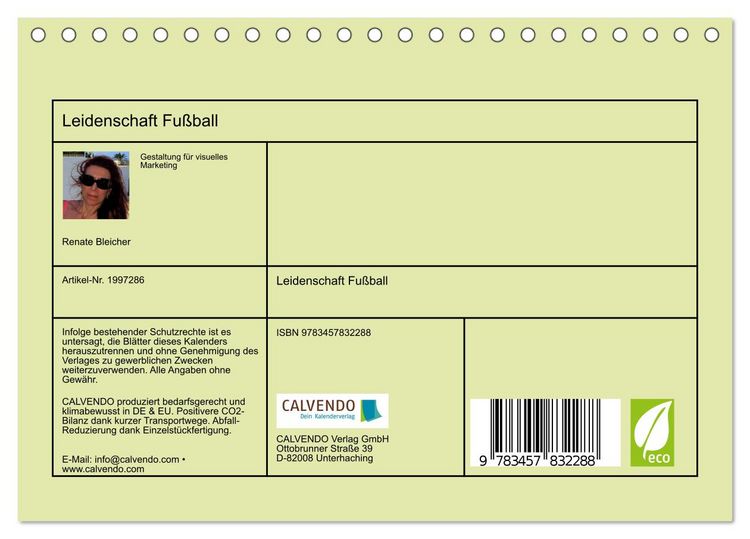 Produktbild: Leidenschaft Fu&szlig;ball (Tischkalender 2026 DIN A5 quer), CALVENDO Monatskalender