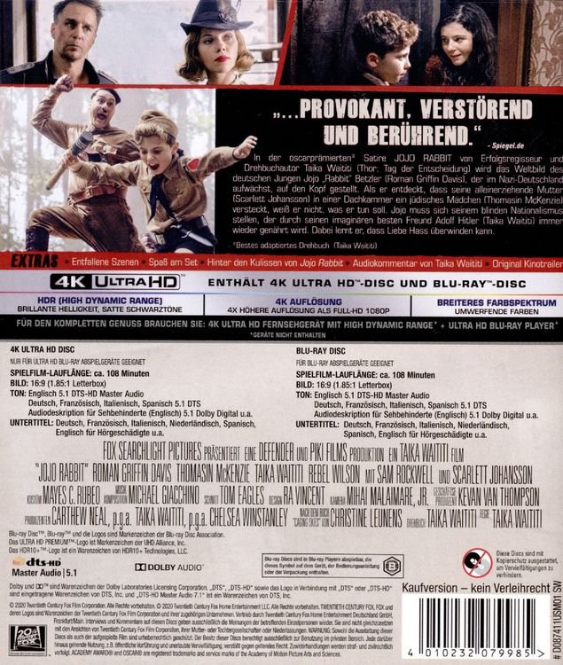 Produktbild: JoJo Rabbit (4K Ultra HD) (+ Blu-ray 2D)