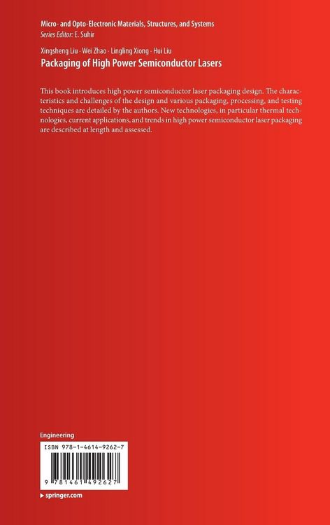 Produktbild: Packaging of High Power Semiconductor Lasers