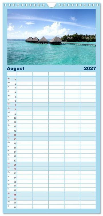 Produktbild: Familienplaner 2027 - Malediven &ndash; Das Paradies im Indischen Ozean III mit 5 Spalten (Wandkalender, 21 x 45 cm) CALVENDO
