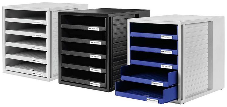 Produktbild: HAN 1401-14 Schubladenbox Lichtgrau DIN A4 Anzahl der Schubf&auml;cher: 5