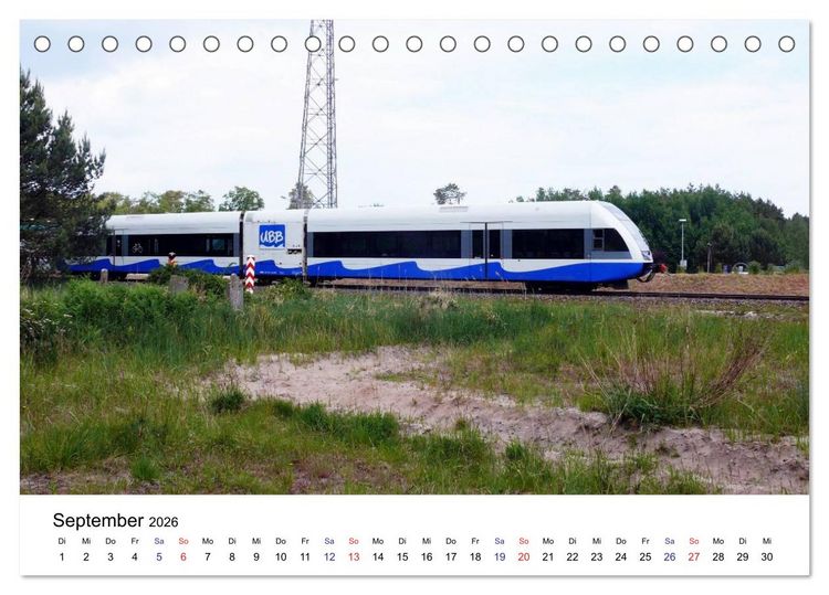 Produktbild: Eisenbahnen auf Usedom (Tischkalender 2026 DIN A5 quer), CALVENDO Monatskalender