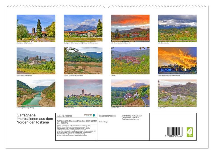 Produktbild: Garfagnana, Impressionen aus dem Norden der Toskana (hochwertiger Premium Wandkalender 2026 DIN A2 quer), Kunstdruck in Hochglanz