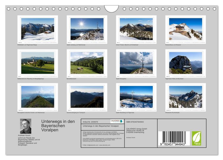 Produktbild: Unterwegs in den Bayerischen Voralpen (Wandkalender 2026 DIN A4 quer), CALVENDO Monatskalender