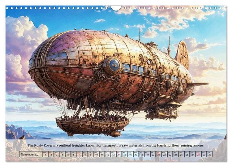 Produktbild: Chronicles of the crimson sky - A Steampunk Journey (Wall Calendar 2027 DIN A3 landscape), CALVENDO 12 Month Wall Calendar