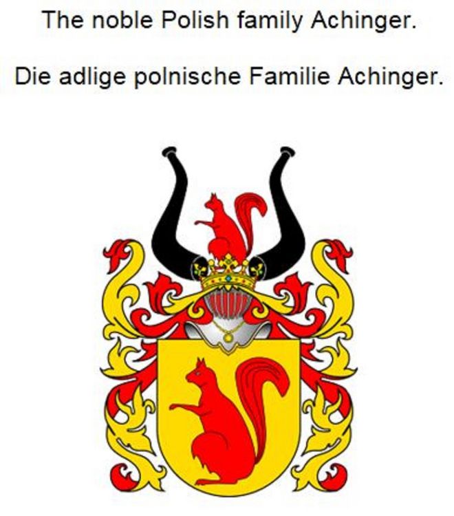 Produktbild: The noble Polish family Achinger. Die adlige polnische Familie Achinger.