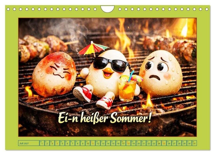 Produktbild: Ei-n Jahr voller Spa&szlig;! - Humor, Herz und H&uuml;hnerei (Wandkalender 2027 DIN A4 quer), CALVENDO Monatskalender