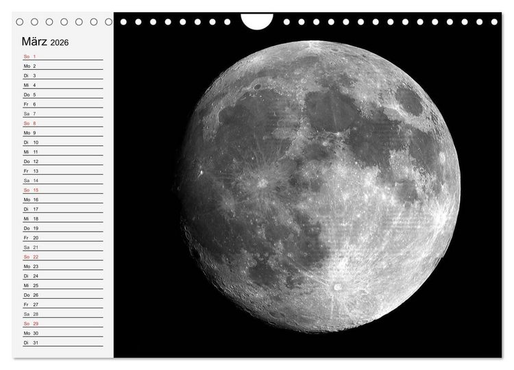 Produktbild: Sonne, Monde und Planeten (Wandkalender 2026 DIN A4 quer), CALVENDO Monatskalender