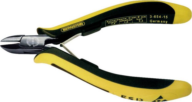 Produktbild: BERNSTEIN Tools for Electronics EUROline-Conductive 3-654-15 ESD Seitenschneider mit Facette 125 mm