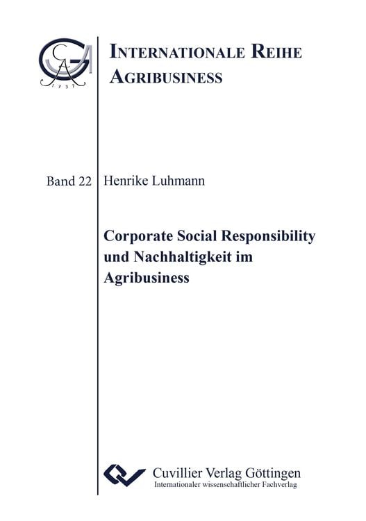 Produktbild: Corporate Social Responsibility und Nachhaltigkeit im Agribusiness